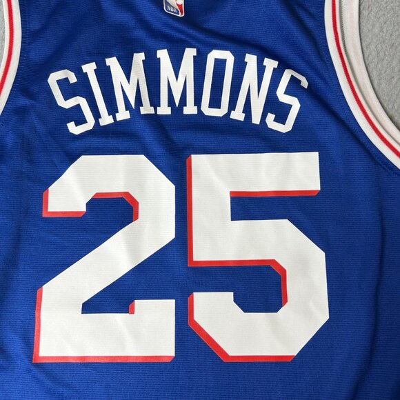 Philadelphia 76ers Jersey Mens‎ M Blue Ben Simmons Swingman #25 Fanatics NBA - Picture 5 of 12